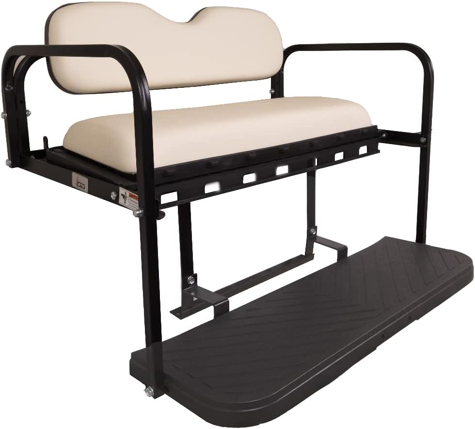 MACH3 Club Car Precedent/Tempo/Onward Golf Cart Rear Seat Kit with Steel Frame | Compatible with 2004-Up Models (Buff)