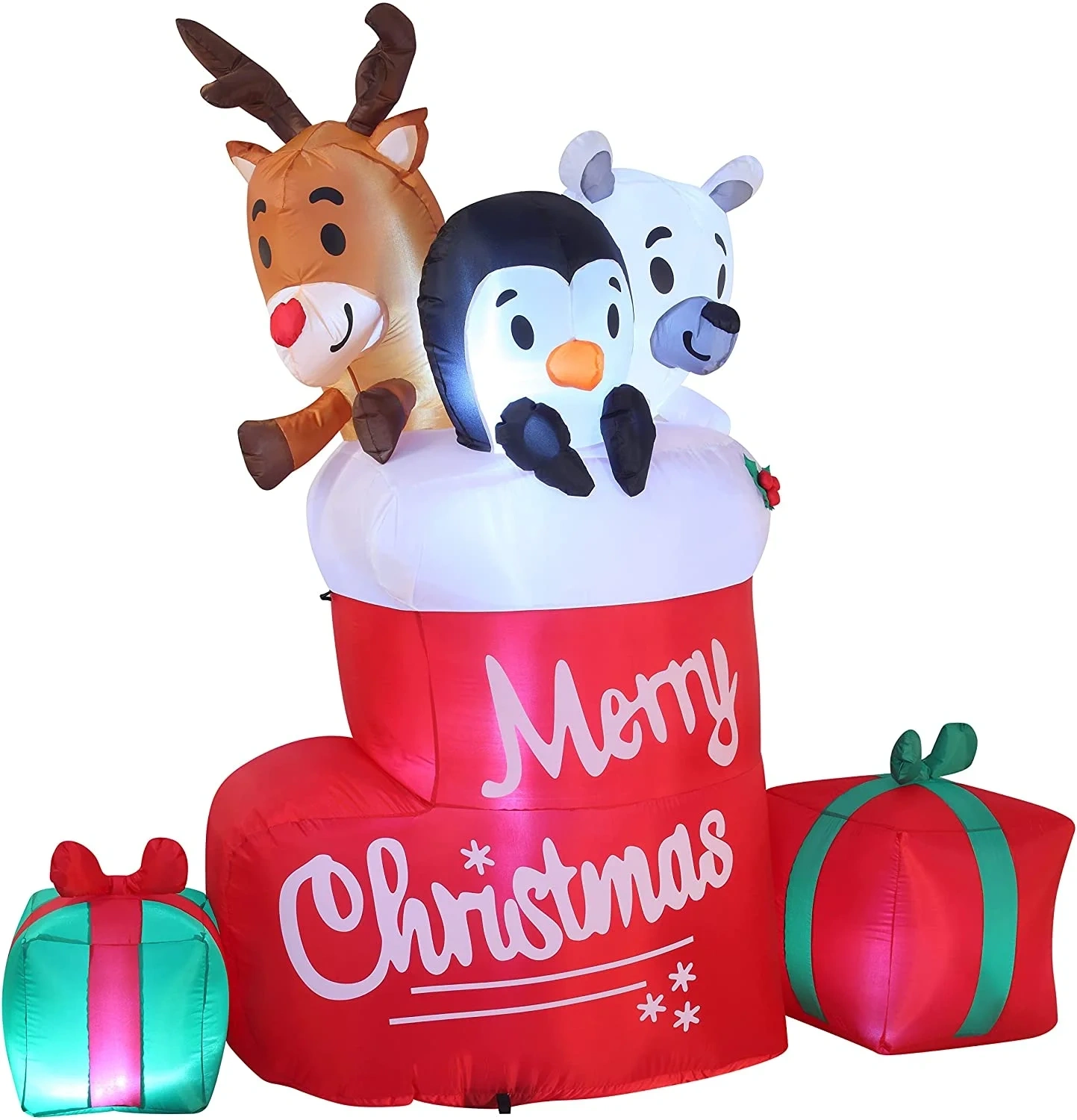 6ft Tall LED Inflatable Christmas Stocking