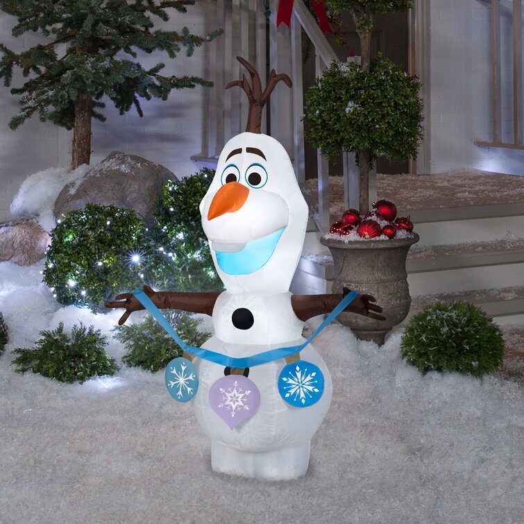 Airblown-Frozen 2 Olaf Holding String Of Ornaments Inflatable
