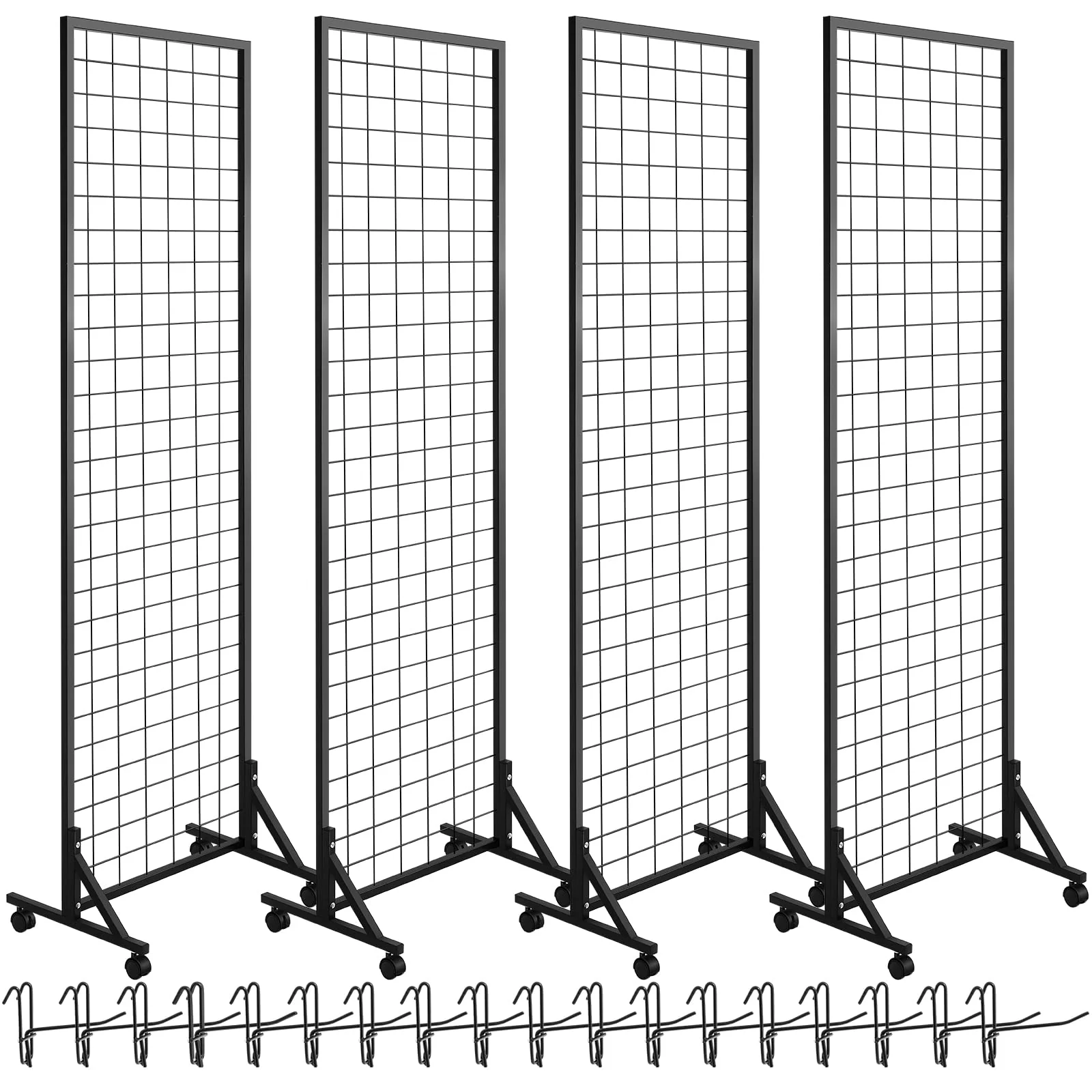 Blulu 4 Pcs Standing Grid Panel Tower with S Hook