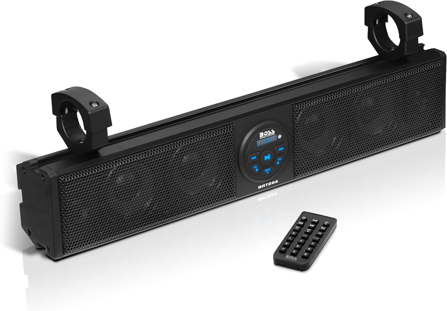 Audio Systems BRT26A ATV UTV Sound Bar - 26 Inch Wide, 4 Inch Speakers, 1 Inch Soft Dome Tweeters, Full Range, IPX5 Weatherproof, Bluetooth, Built-in Amplifier, Golf Cart Compatible