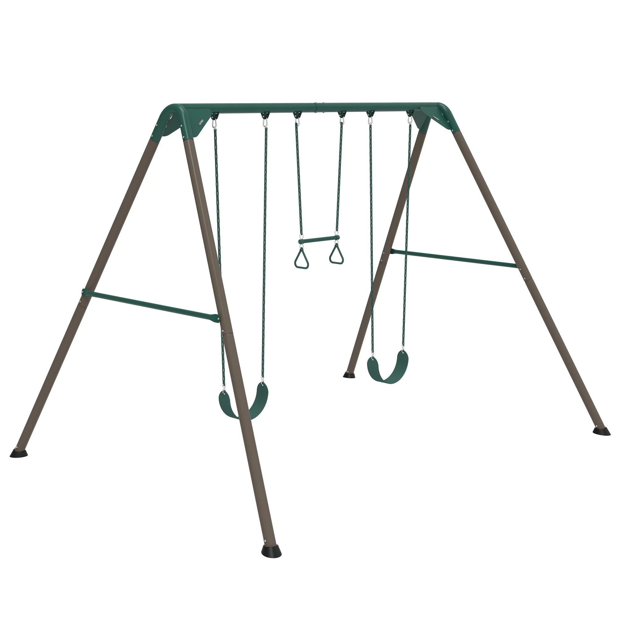 Lifetime Kid's Metal Swing Set with 2 Belt Swings and Trapeze Bar - 9 feet (91137)