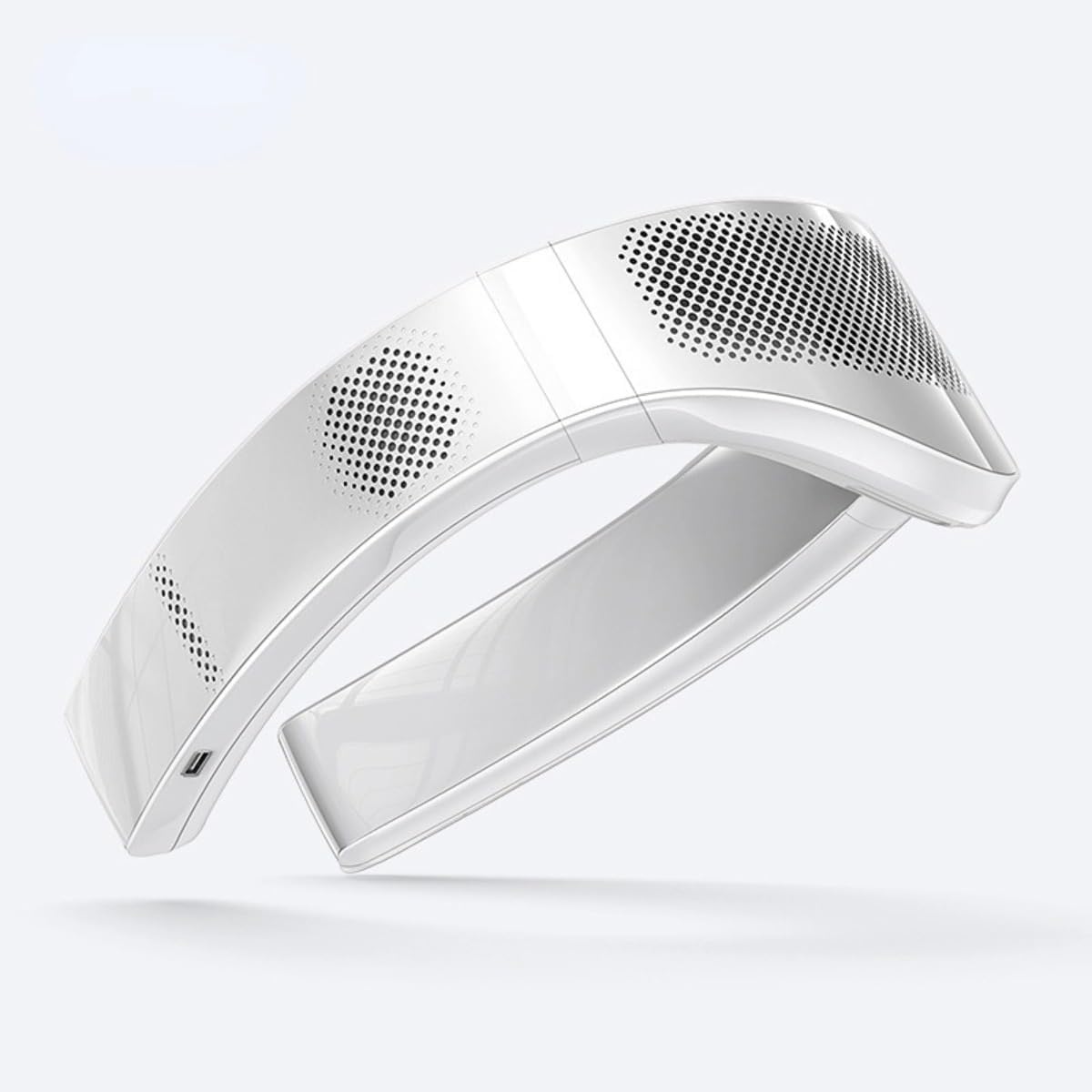 Portable Cooling Fan Neck Air Conditioner Cooling Version Neck Fan Full-body Cooling Portable Fan AI Temp Control Wearable Cooler(White)