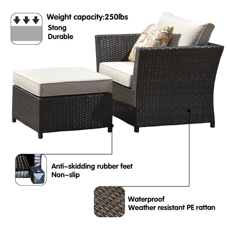 Wicker/Rattan 8 - Person Seating Group with Cushions