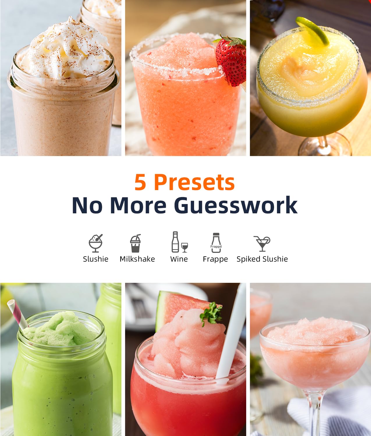 Slushie Machine,24-Hour Delay Start&Cold Retention, 68 oz Slushy Machine with Self-Cleaning Function, Frozen Drink Maker with 5 Preset Programs,Frozen Margaritas, Frapp??s, and More