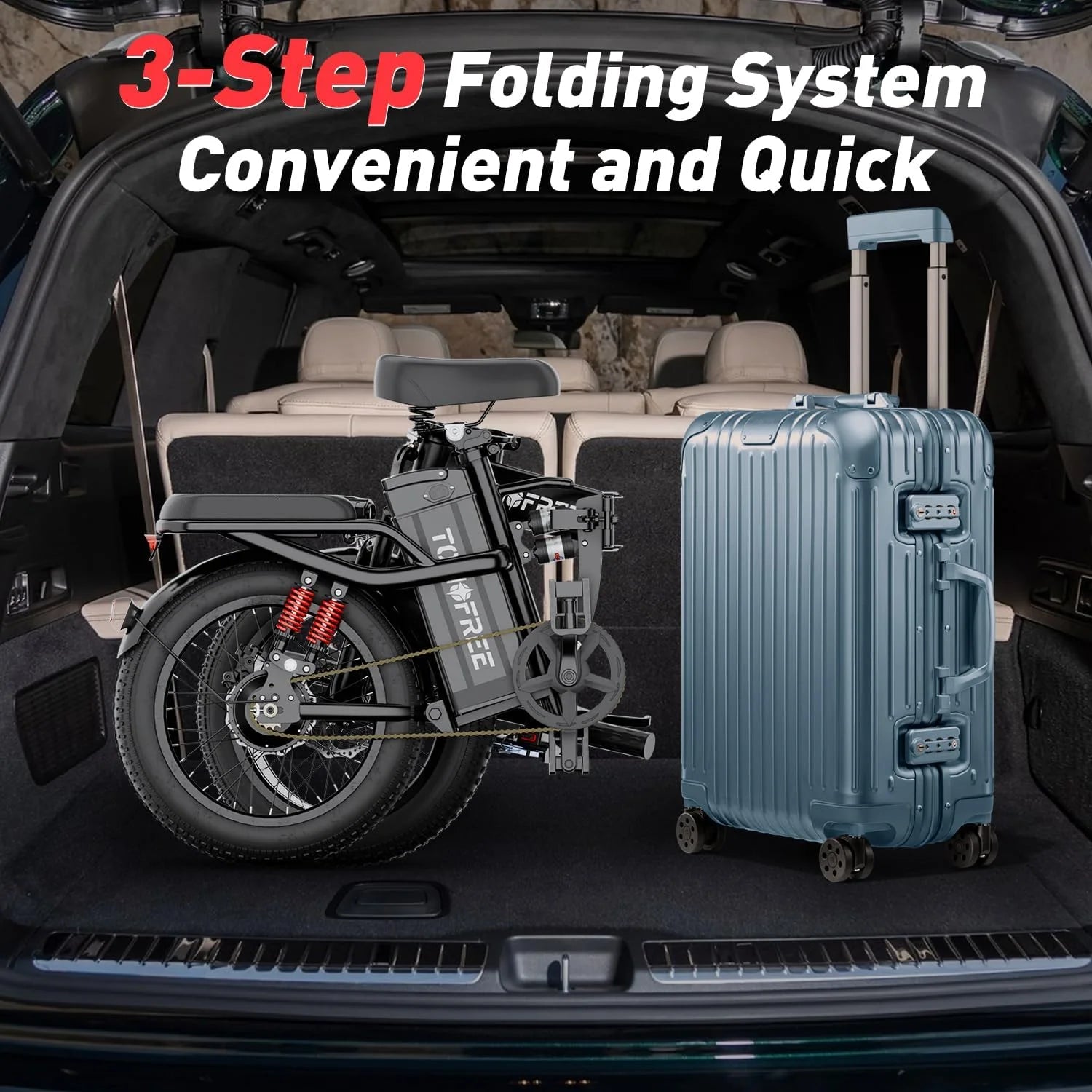 T1 Electric Bike for Adults 1200W Motor, 31MPH, 48V 20AH Folding E-Bike,16 * 3