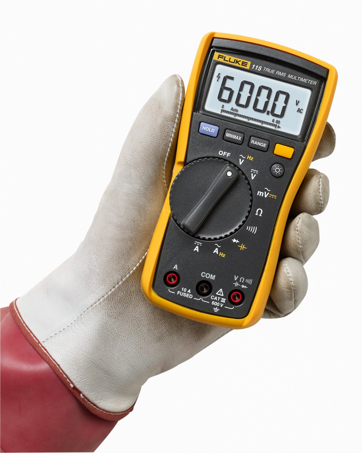 Digital Multimeter, Measures AC/DC Voltage To 600 V & Current to 10 A, Measures Resistance, Continuity, Frequency & Capacitance, Includes Battery, Holster & 4mm PVC-Insulated Test Lead