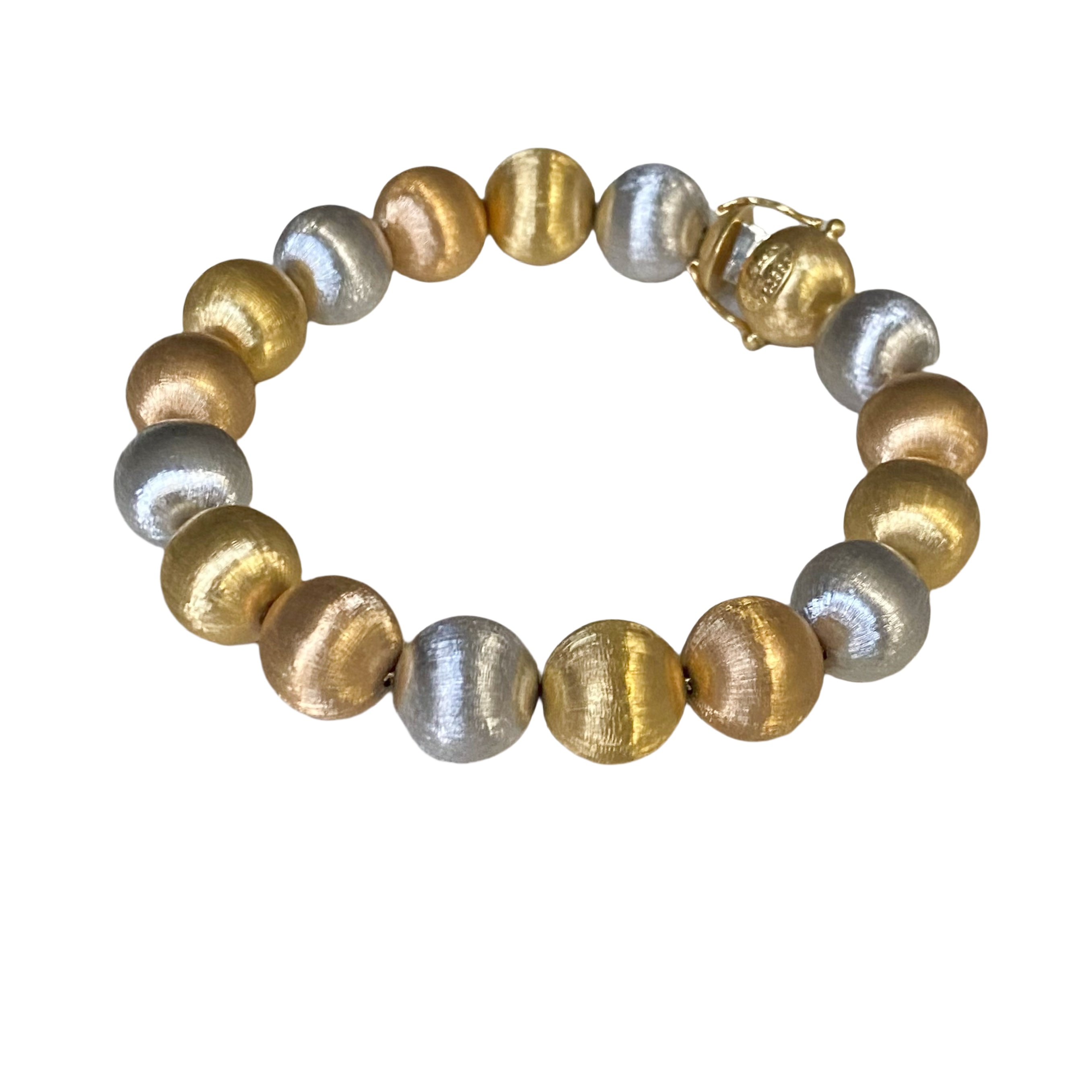 三色鍍金拉絲工藝手鍊