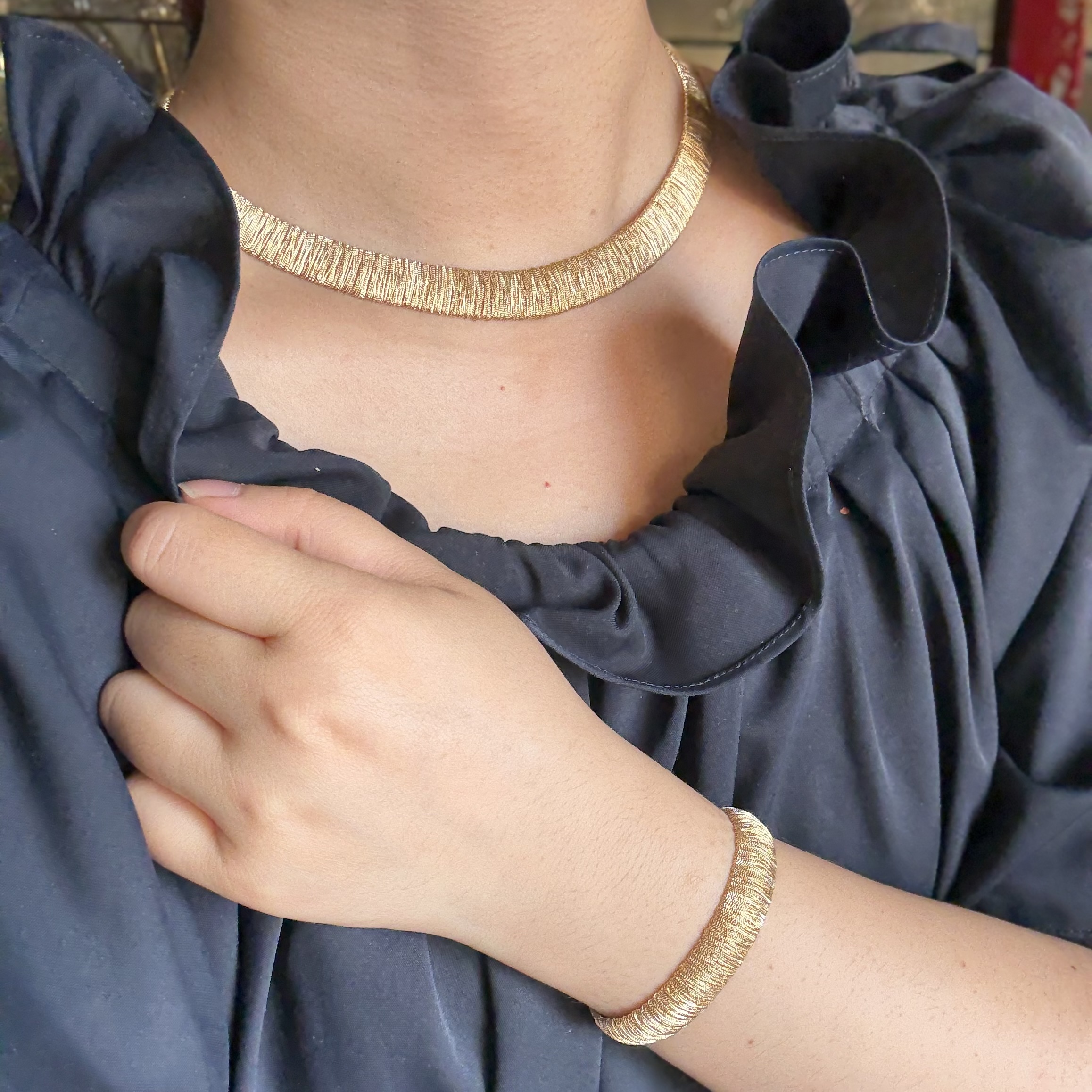 義大利纏絲工藝項鍊手鍊套裝