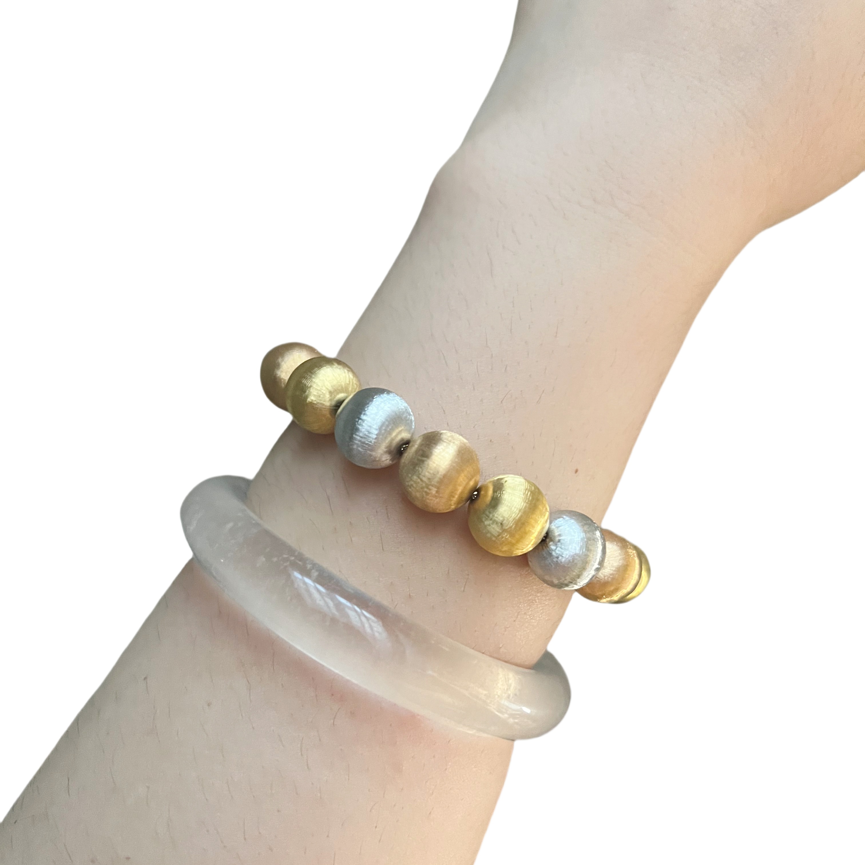 三色鍍金拉絲工藝手鍊