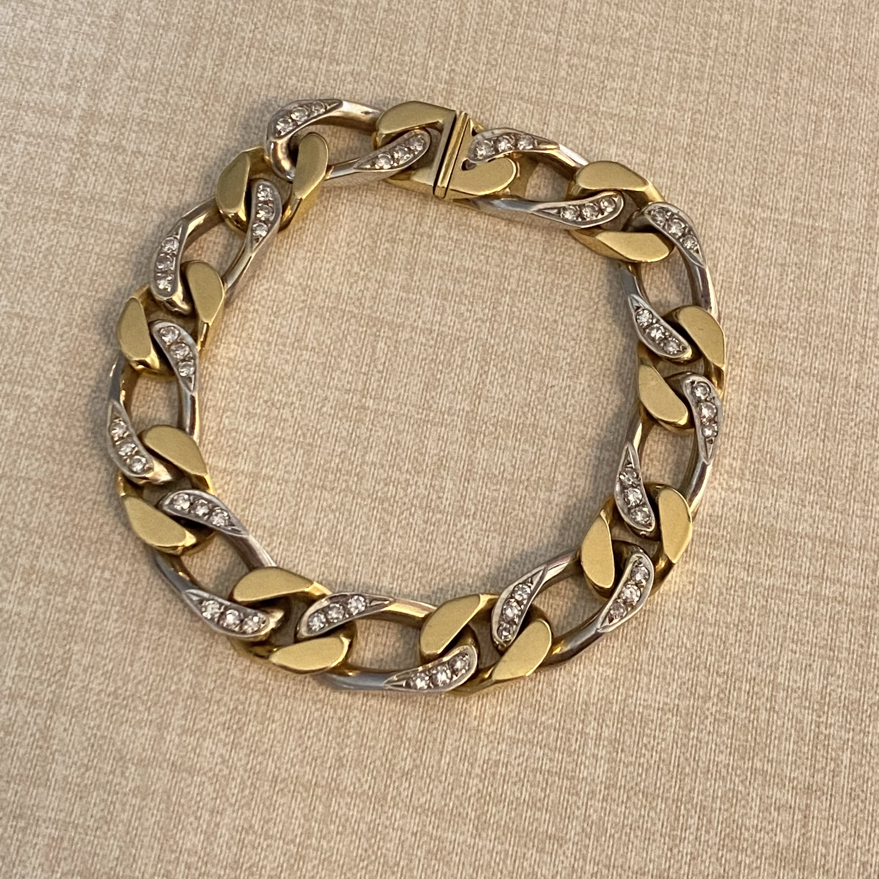 雙色鍍金古巴手鍊