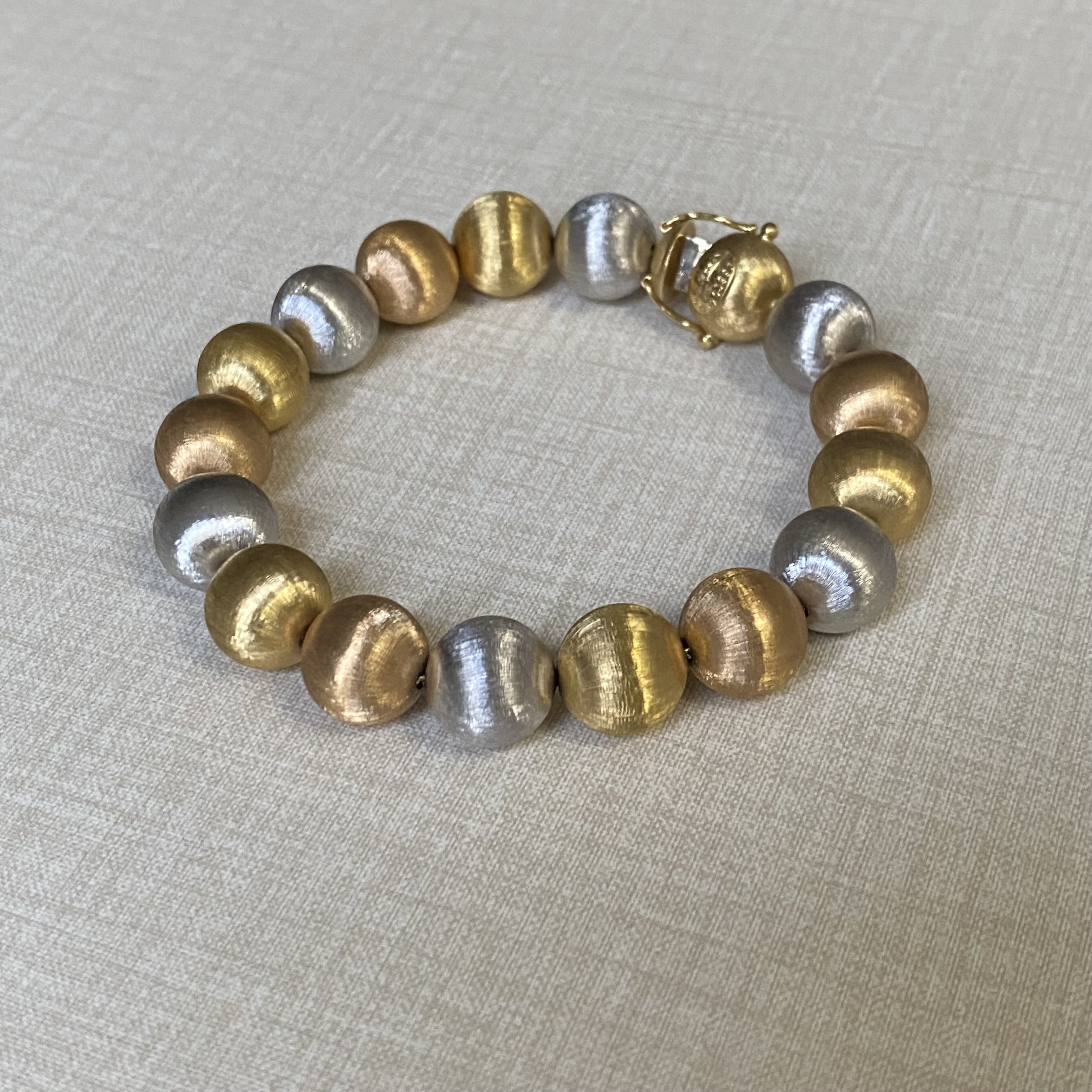 三色鍍金拉絲工藝手鍊