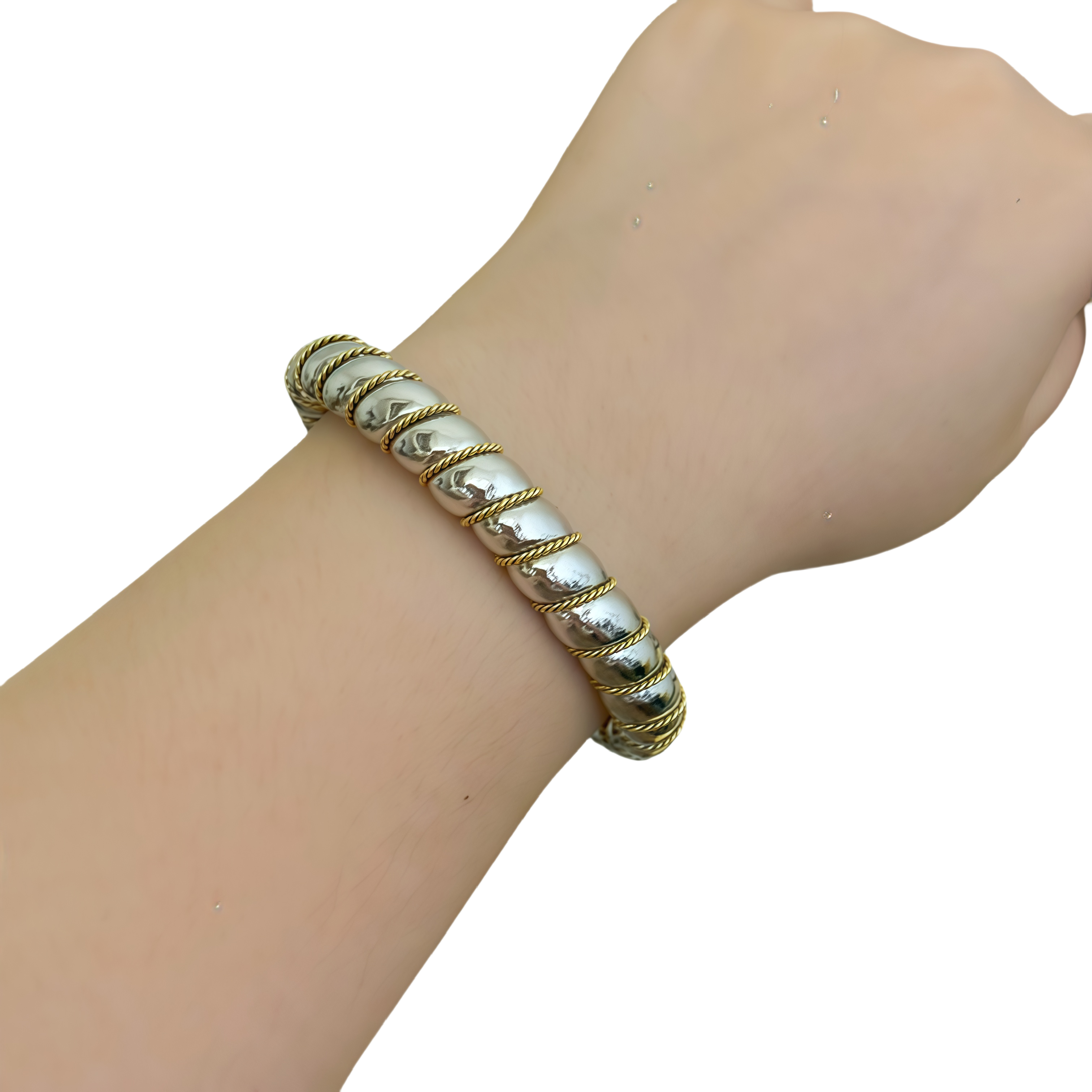 復古麵包形雙色手鐲