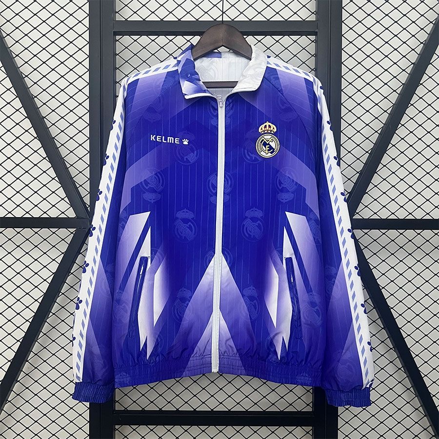 2025/2026 Real Madrid Reversible Windbreaker(Blue- White)Football Shirt