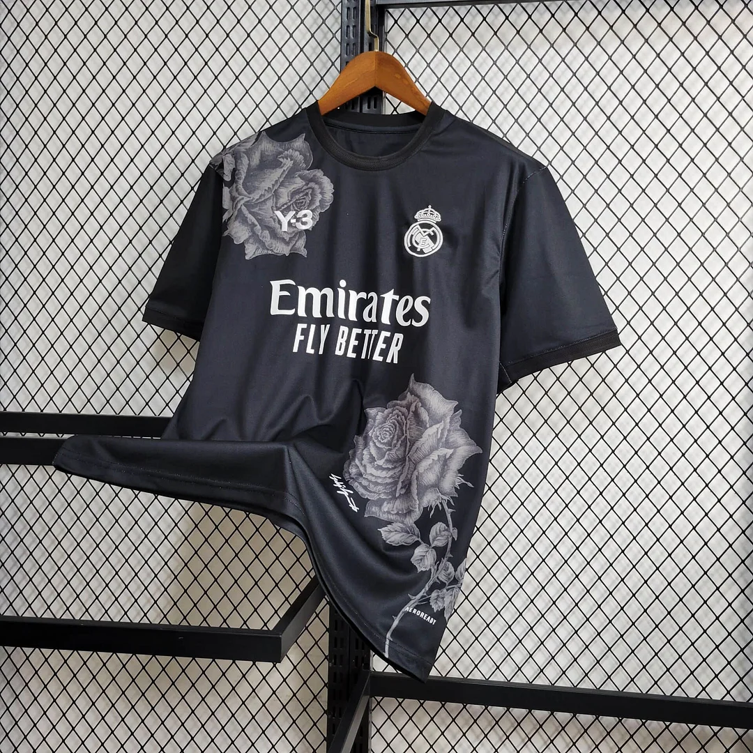2024/2025 Real Madrid Y-3 Black Rose Special Edition Football Shirt