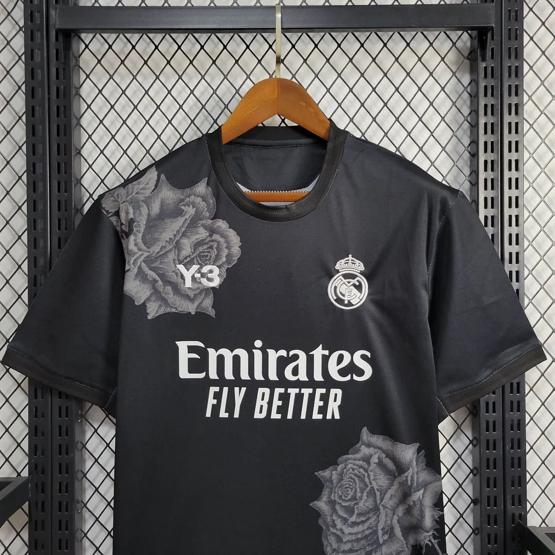 2024/2025 Real Madrid Y-3 Black Rose Special Edition Football Shirt