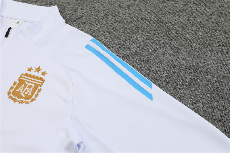 2024/2025 Argentina White Half-Pull Training Suit Player Edition