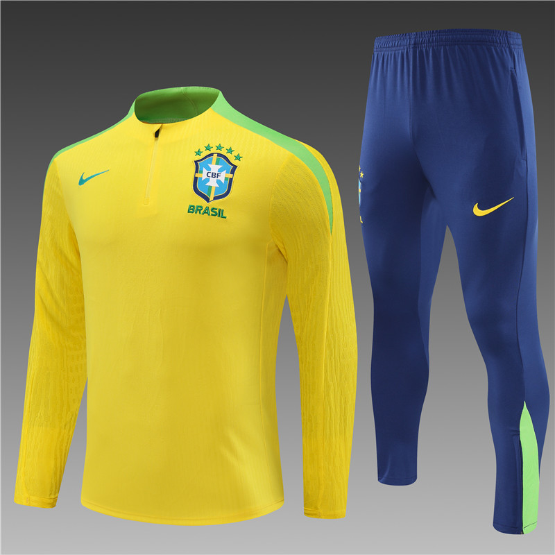 2024/2025 Brazil Prematch Yellow Football Jersey