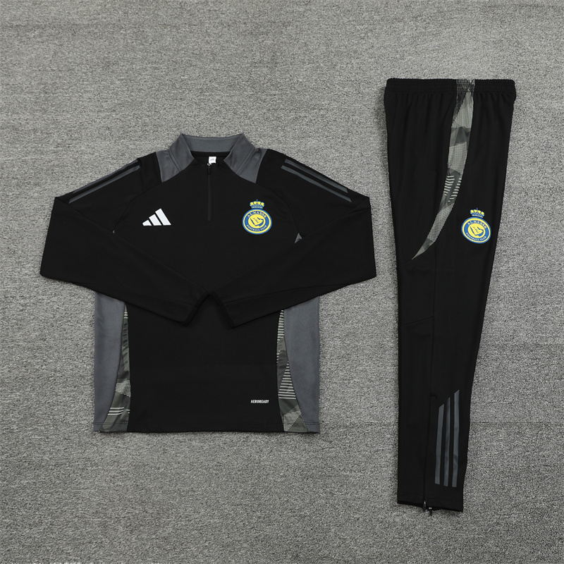 2024/2025 Al-Nassr Half-Pull Training Suit Black Football Shirt