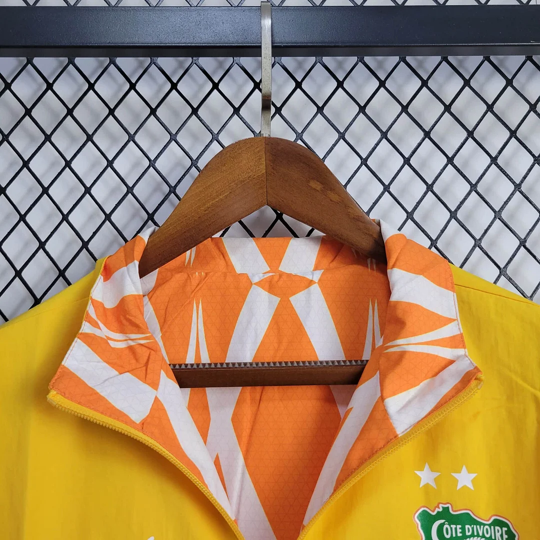 2024 Ivory Coast Reversible Windbreaker(Yellow-Orange) Football Shirt