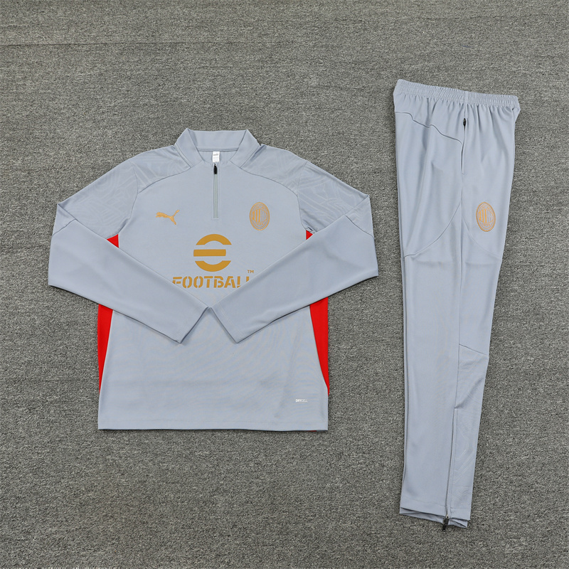 2024/2025 AC Milan Grey Half-Pull Training Suit Player Edition