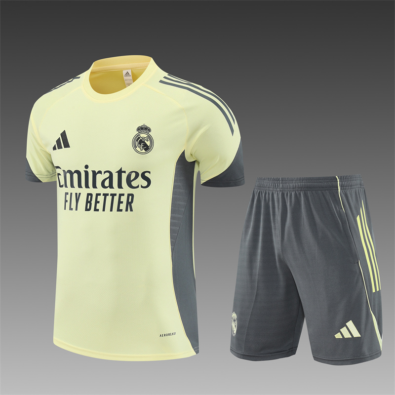 2025/2026 Real Madrid yellow Training Wear Suit Shirt