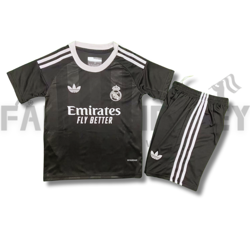 2025/2026 Real Madrid Black Goalkeeper version Football Shirt(For Kids)