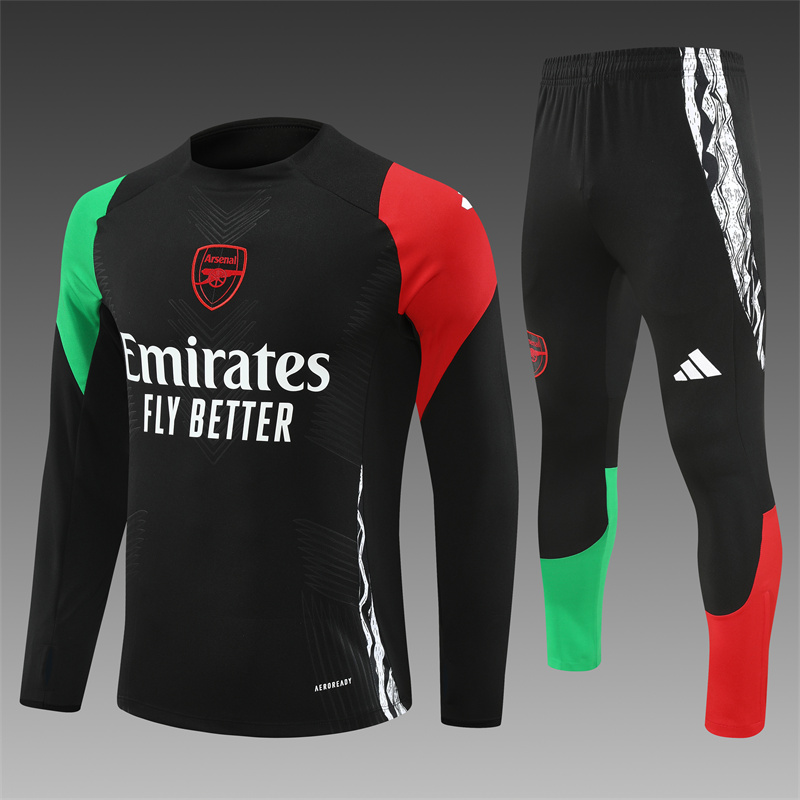2024/2025 Arsenal Black Half-Pull Training Suit Player Edition Football set