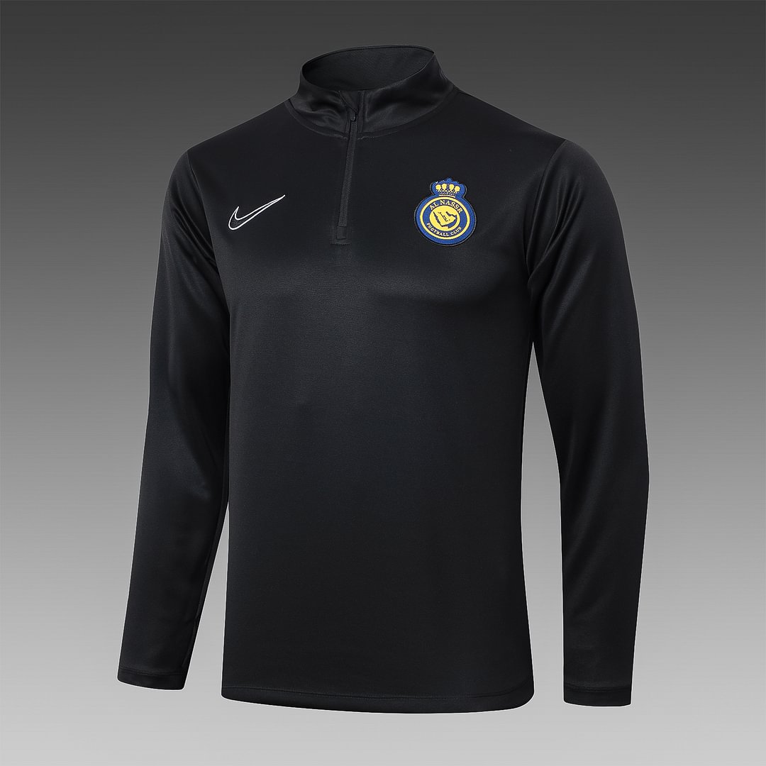 2024/2025 Al-Nassr Half-Pull Training Suit Black Football Shirt