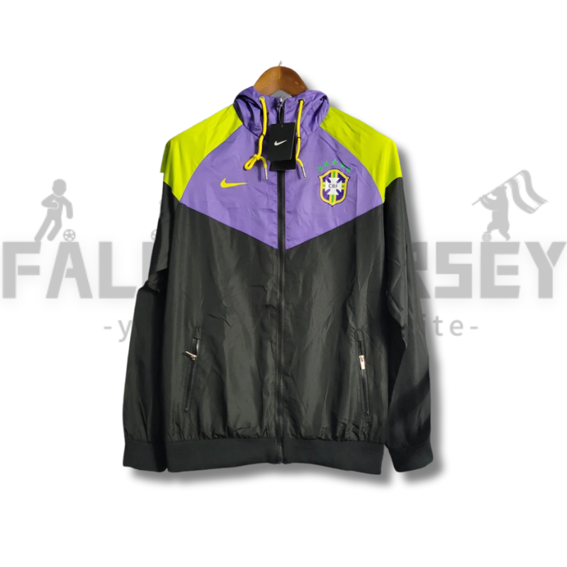 2023/2024 Brazil Windbreaker(Black-Purple)Football Shirt