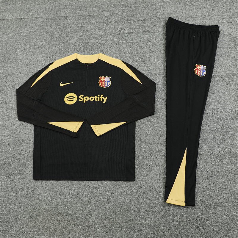 2024/2025 Barcelona Gold Black Half-Pull Training Suit