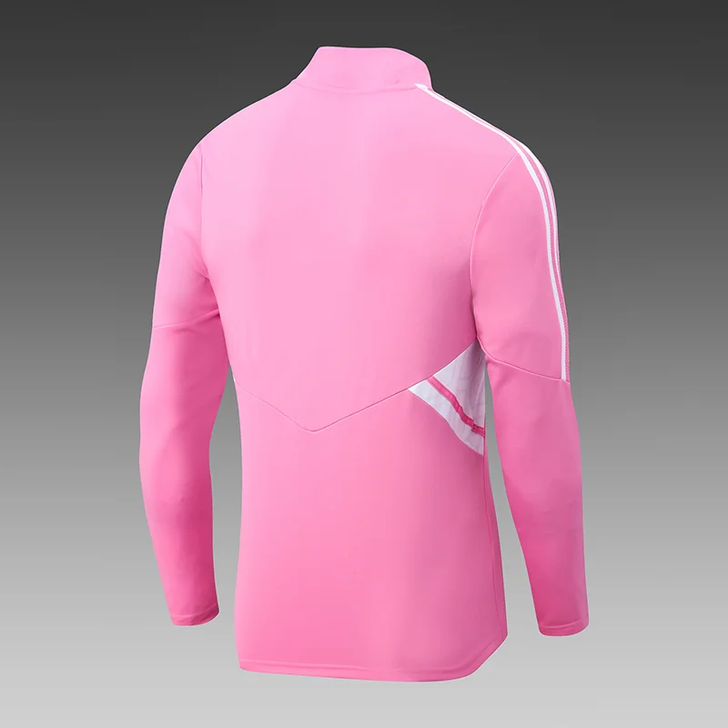 2022/2023 Lyonnais Half-Pull Training Suit Pink Football Shirt