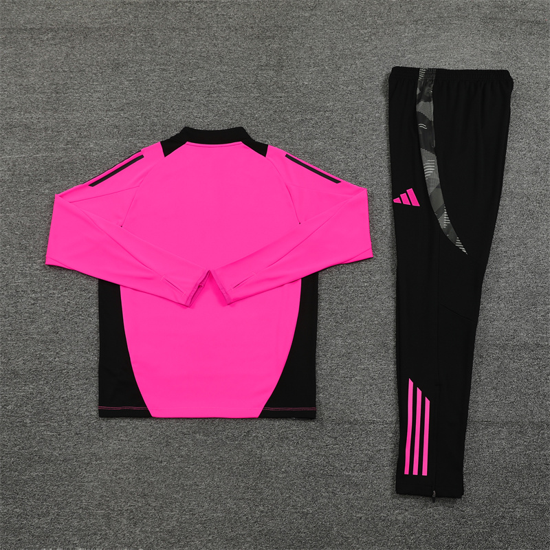 2024/2025 Real Madrid Long Zipped Jacket Training Suit Rose Red Football Shirt
