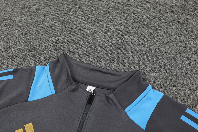 2024/2025 Argentina Dark Grey Half-Pull Training Suit Player Edition