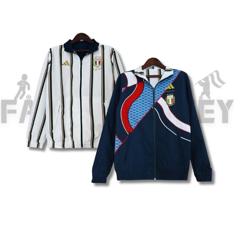 2023/2024 Italy (Blue-White)Reversible Windbreaker Football Shirt
