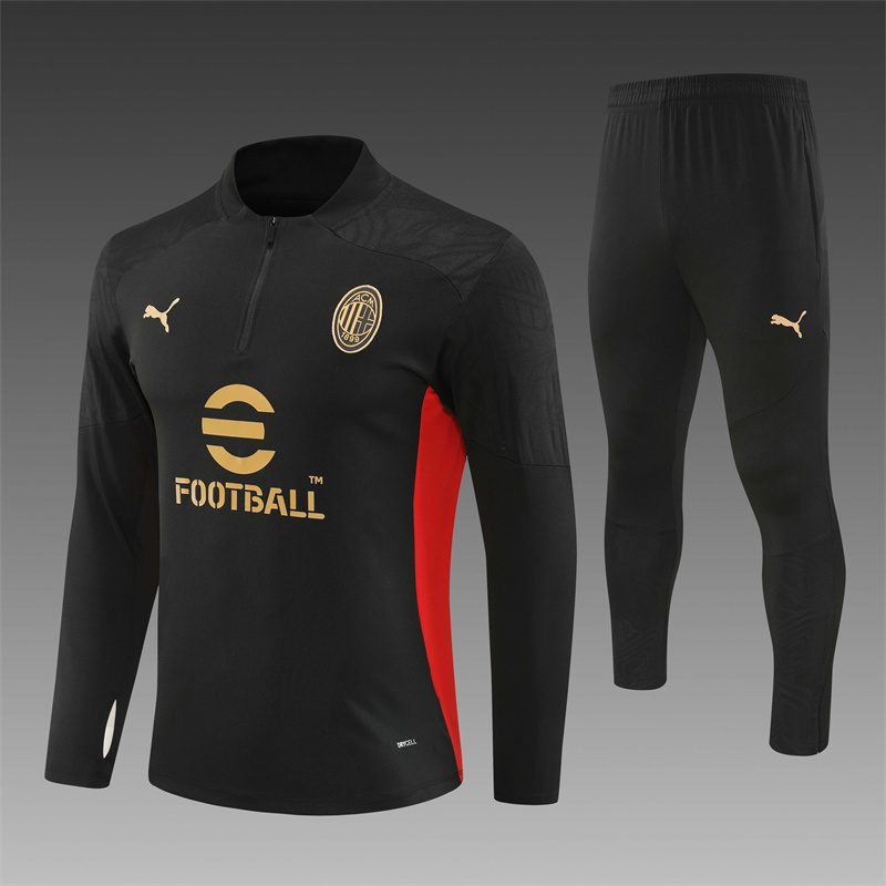 2024/2025 AC Milan Black Half-Pull Training Suit Player Edition