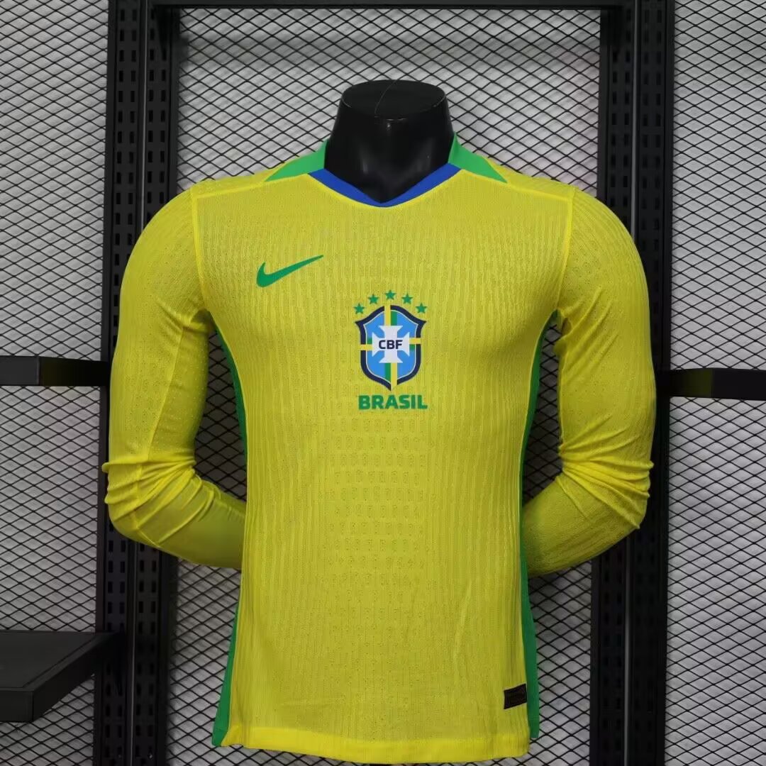 2025/2026 Brazil Long sleeves Home Football Shirt For Player Version