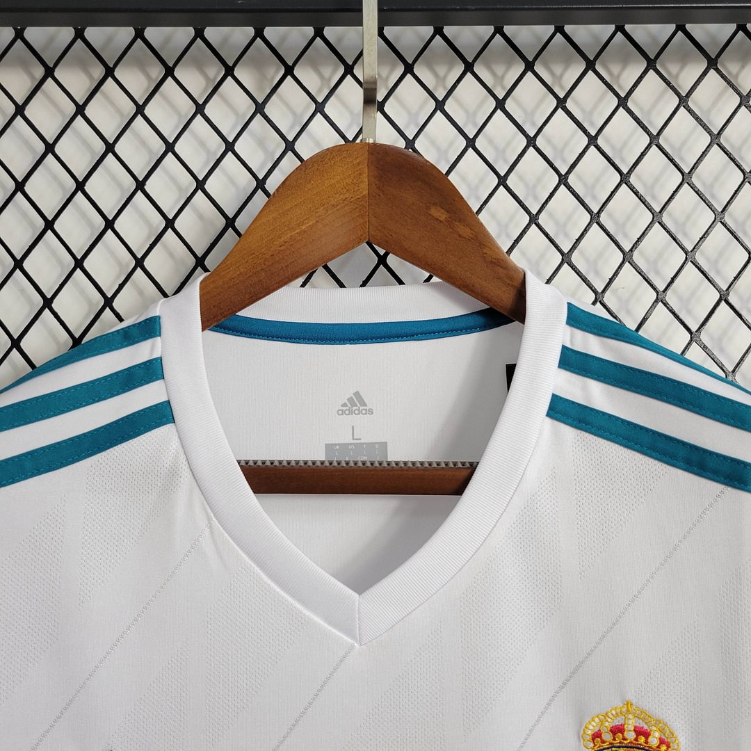 2017/2018 Real Madrid Retro Long Sleeve Home Football Shirt