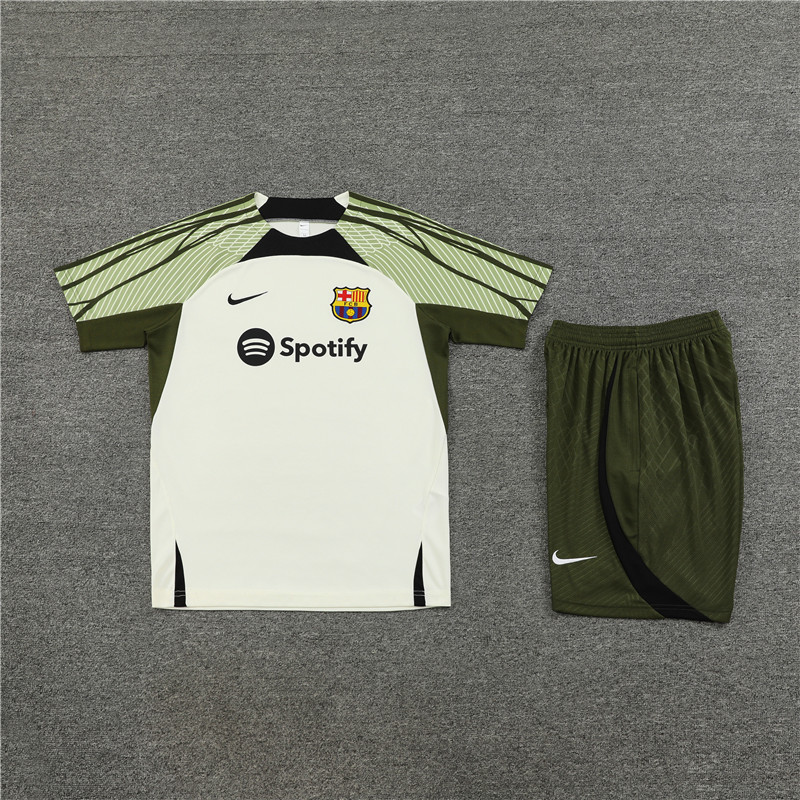 2025/2026 Barcelona White Green Training Wear Suit Shirt