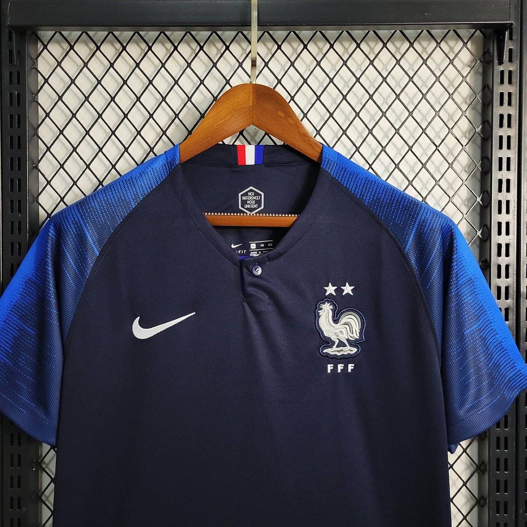 2018 France Retro Home Football Shirt