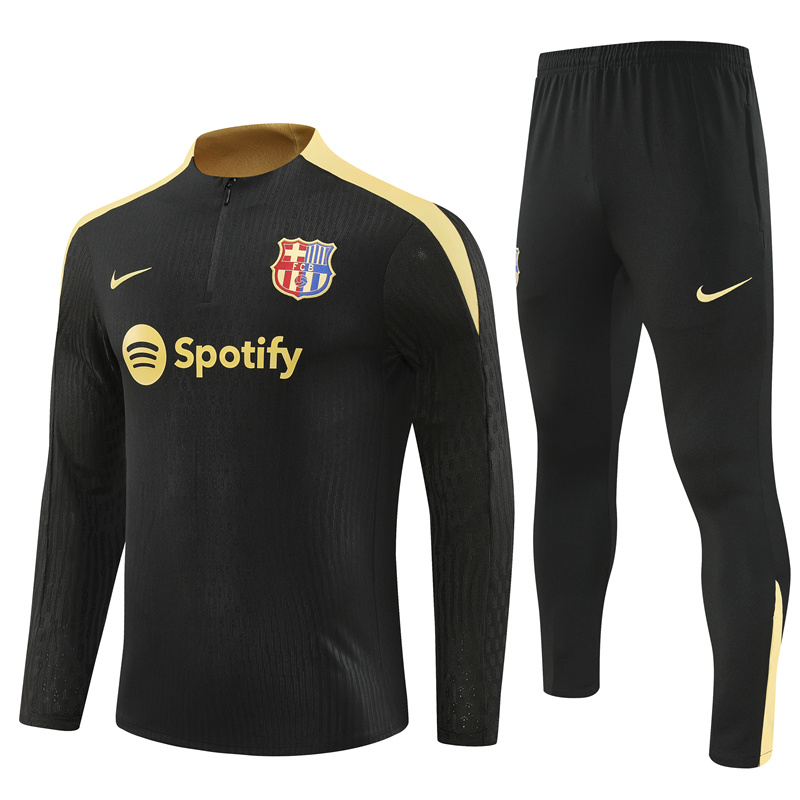 2024/2025 Barcelona Gold Black Half-Pull Training Suit
