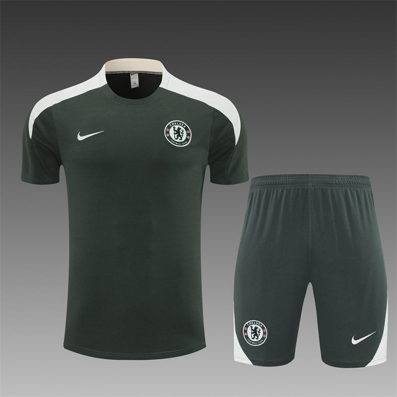 2025/2026 Chelsea Army Green Training Set Football Suit
