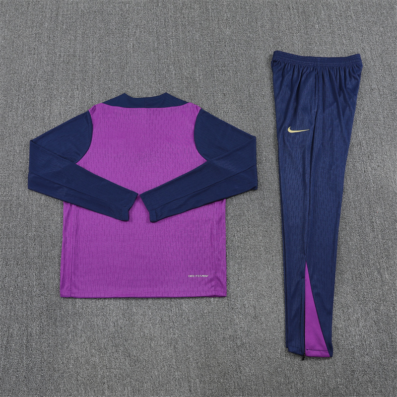 2025/2026 Barcelona Half-Pull Purple Training Suit