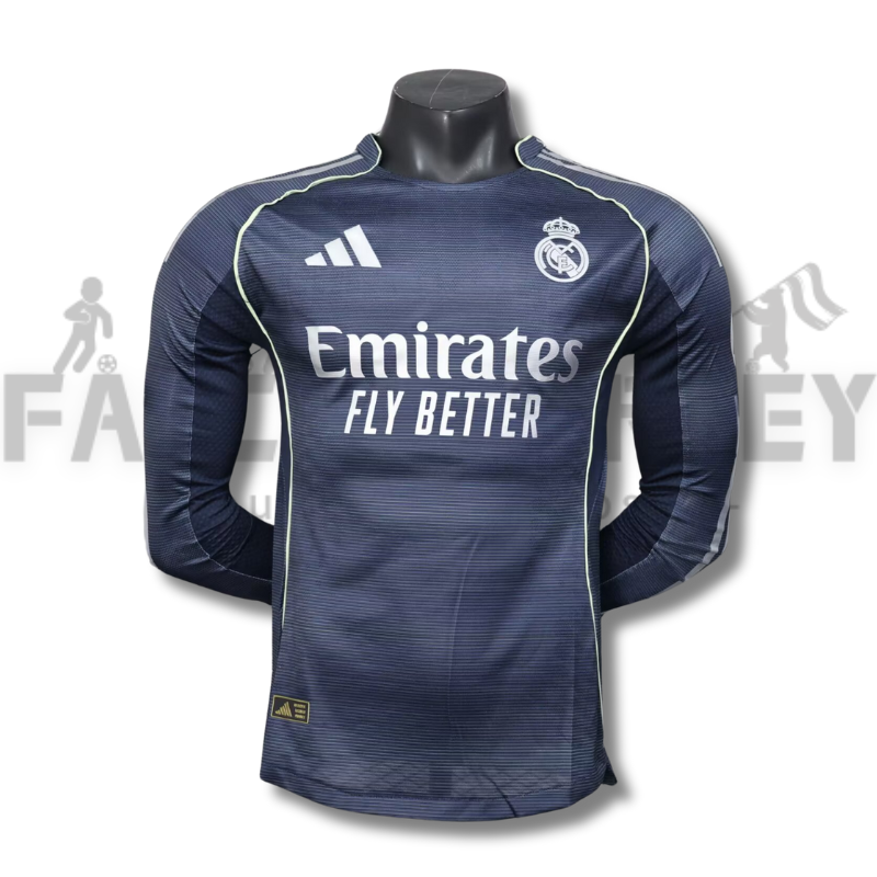 2025/2026 Real Madrid Away Long Sleeves Jersey (Player Version)