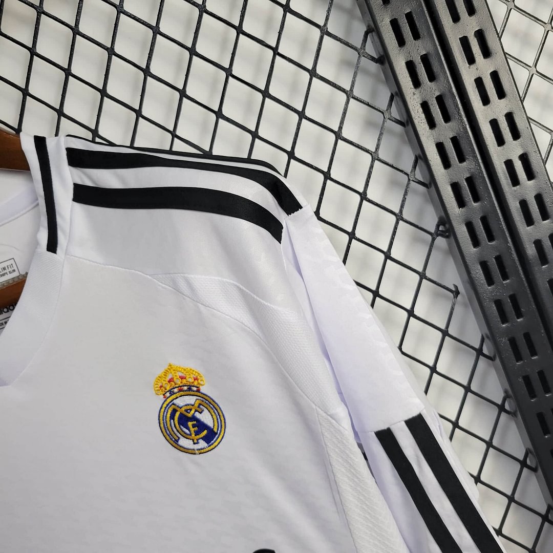 2024/2025 Real Madrid Long Sleeve Home Football Shirt Kids Size