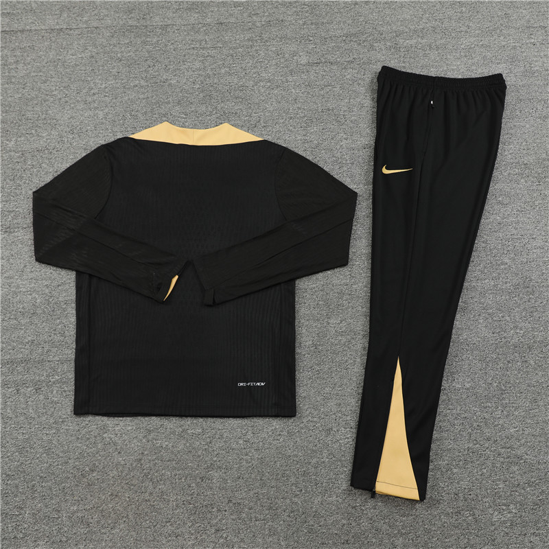 2024/2025 Paris Saint-Germain Black Gold Half-Pull Training Suit Player Edition