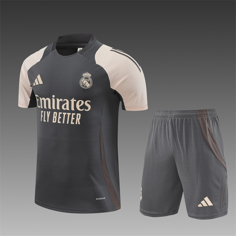 2024/2025 Real Madrid Grey And Pink Purple Training Wear Suit Shirt