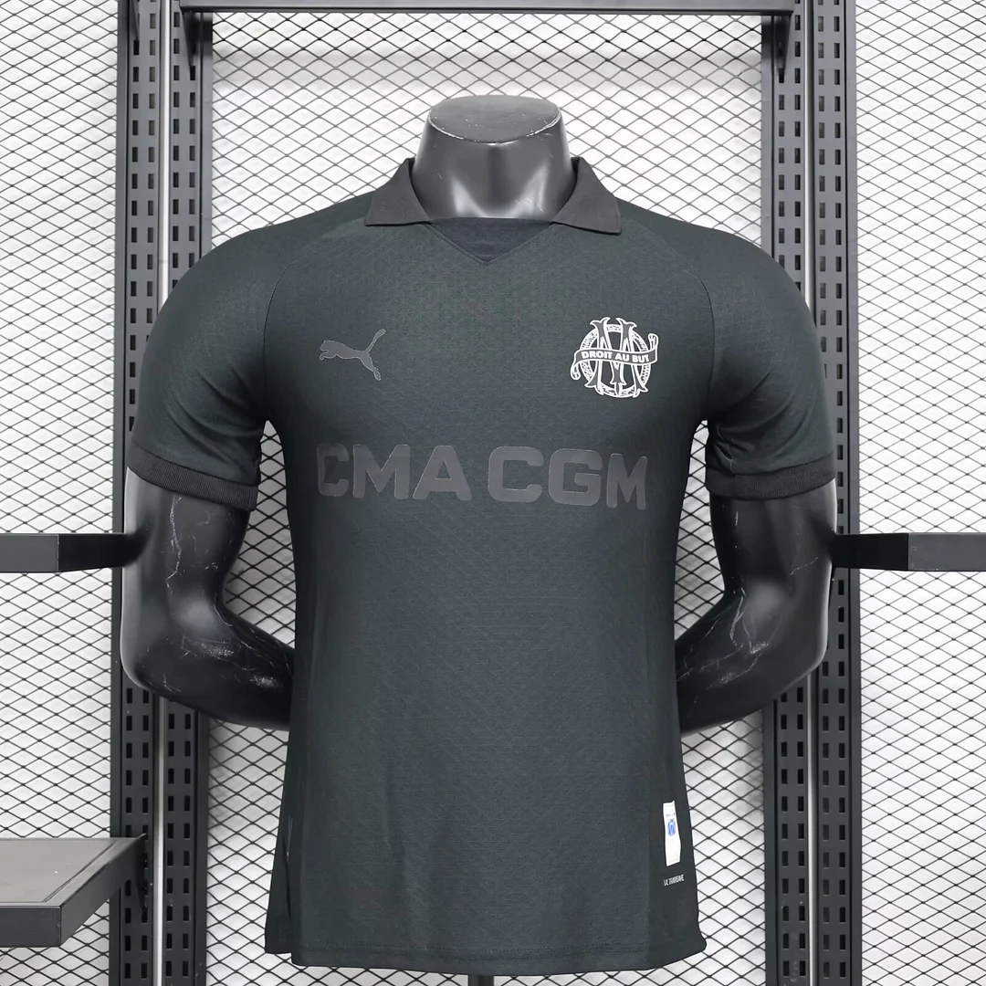 2024/2025 Olympique Marseille 125th Anniversary Black Football Shirt(Player Version )