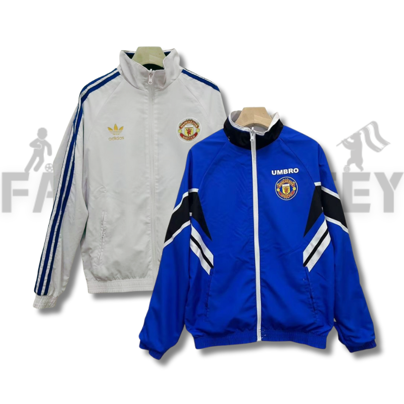 1996/1997 manchester united (blue-white) Reversible Retro Windbreaker Football Shirt