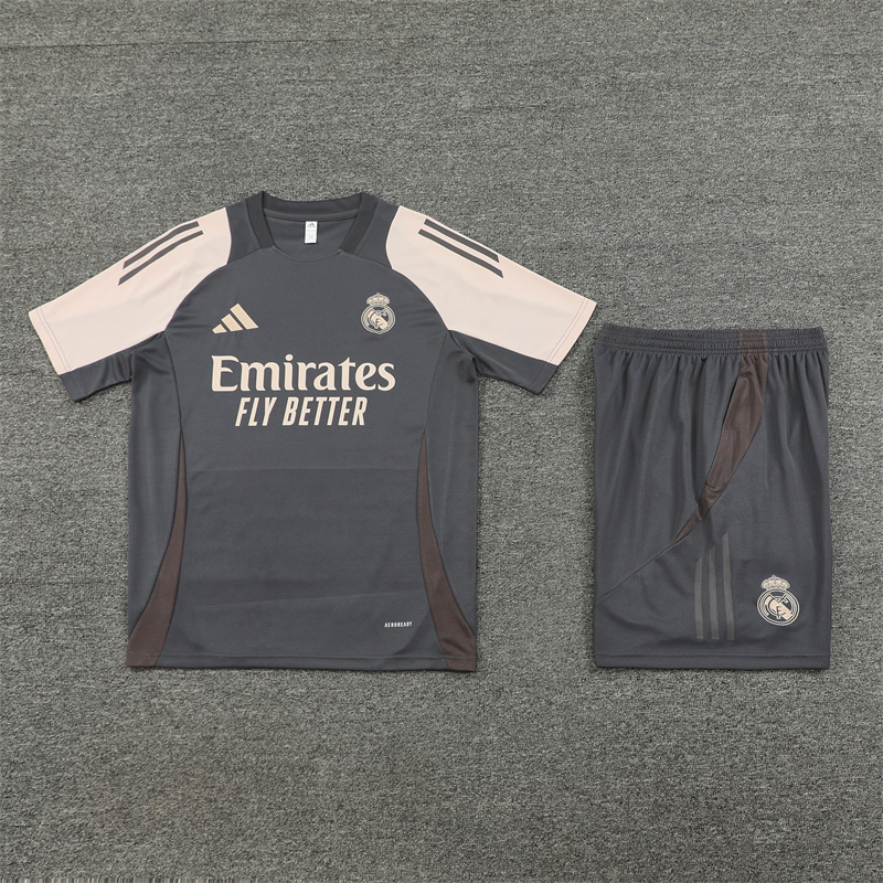 2024/2025 Real Madrid Grey And Pink Purple Training Wear Suit Shirt